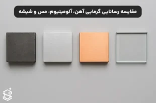 مقایسه رسانایی گرمایی آهن و آلومینیوم و مس و شیشه