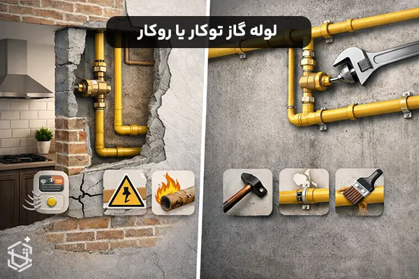 لوله کشی گاز توکار بهتر است یا روکار؟