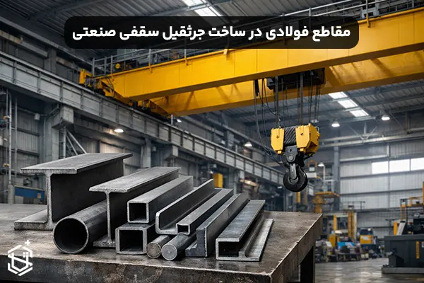 راهنمای مهندسی انتخاب مقاطع فولادی در ساخت جرثقیل سقفی صنعتی
